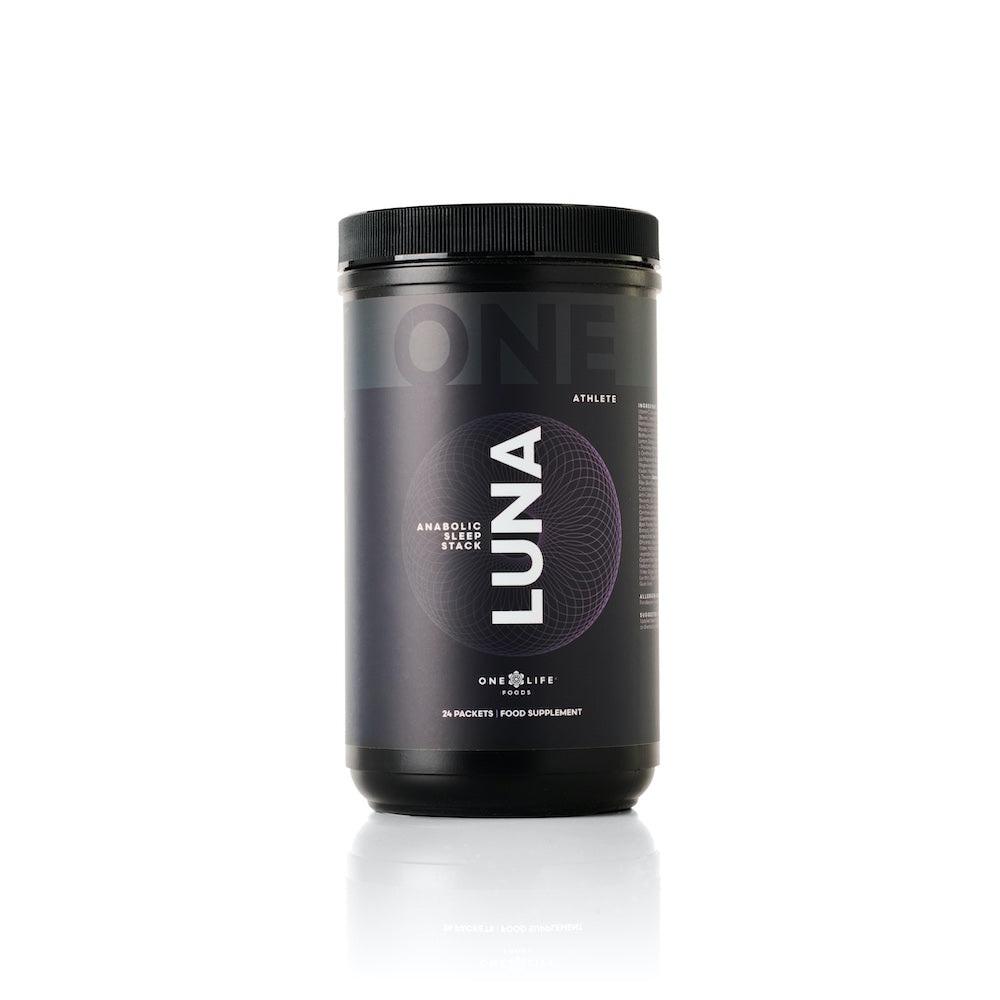 LUNA Anabolic Sleep Stack Pack supplement tub by One Athlete